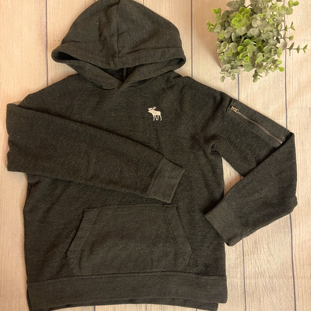 Abercrombie Kids Hoodie-Grey-Front Pocket-NEW